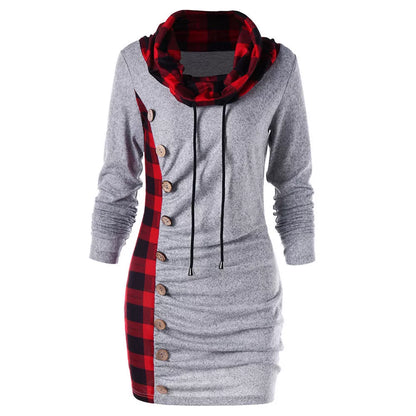 GymJoy's Plaid Package Hip Hoodie – Stylish & Casual for Women