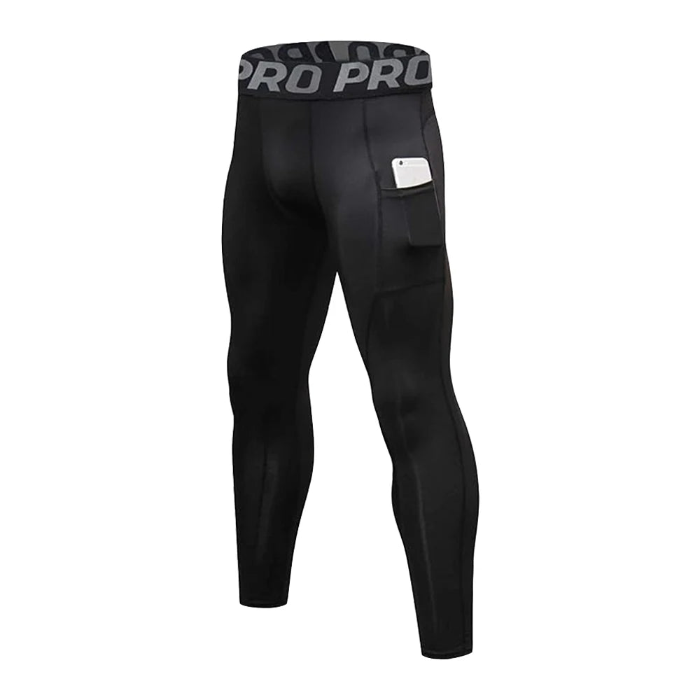 GymJoy's Men's Compression Pants with Pockets – Performance Athletic Tights