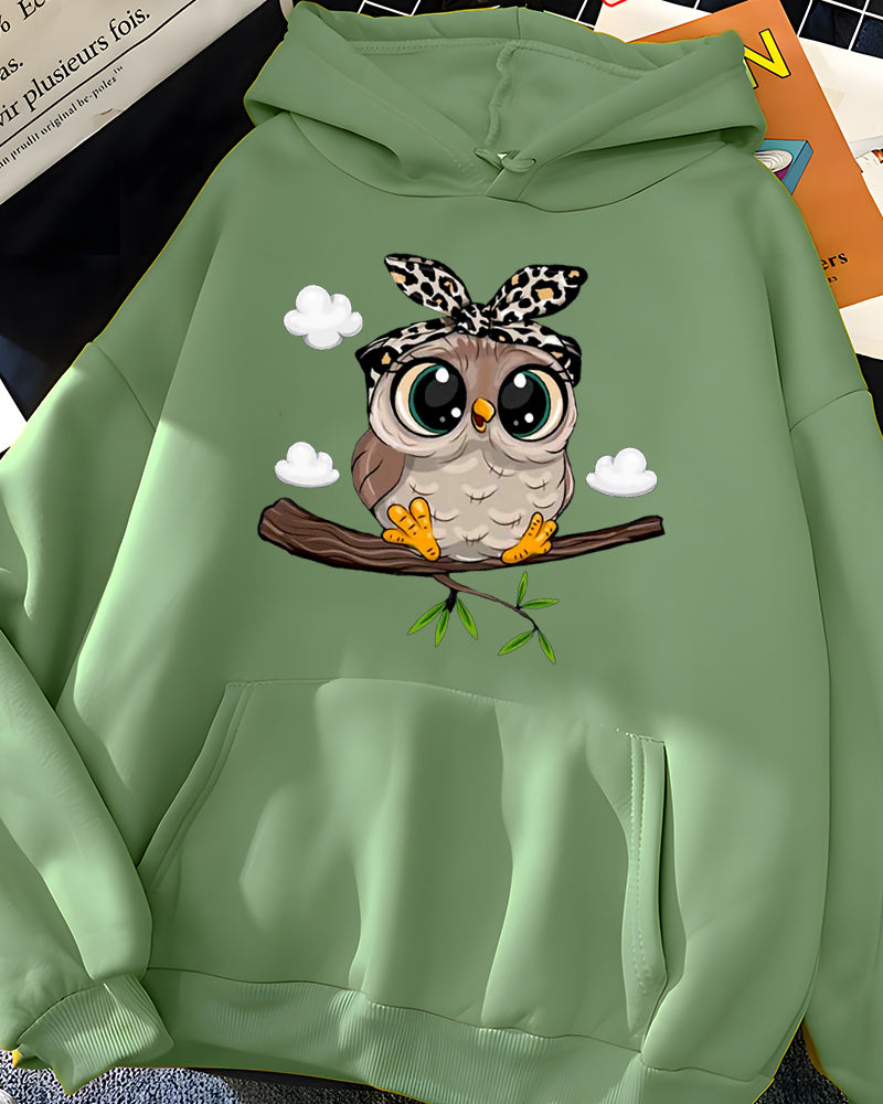 GymJoy's Kawaii Cartoon Print Oversized Hoodie – Cute Graphic Fleece Sweatshirt