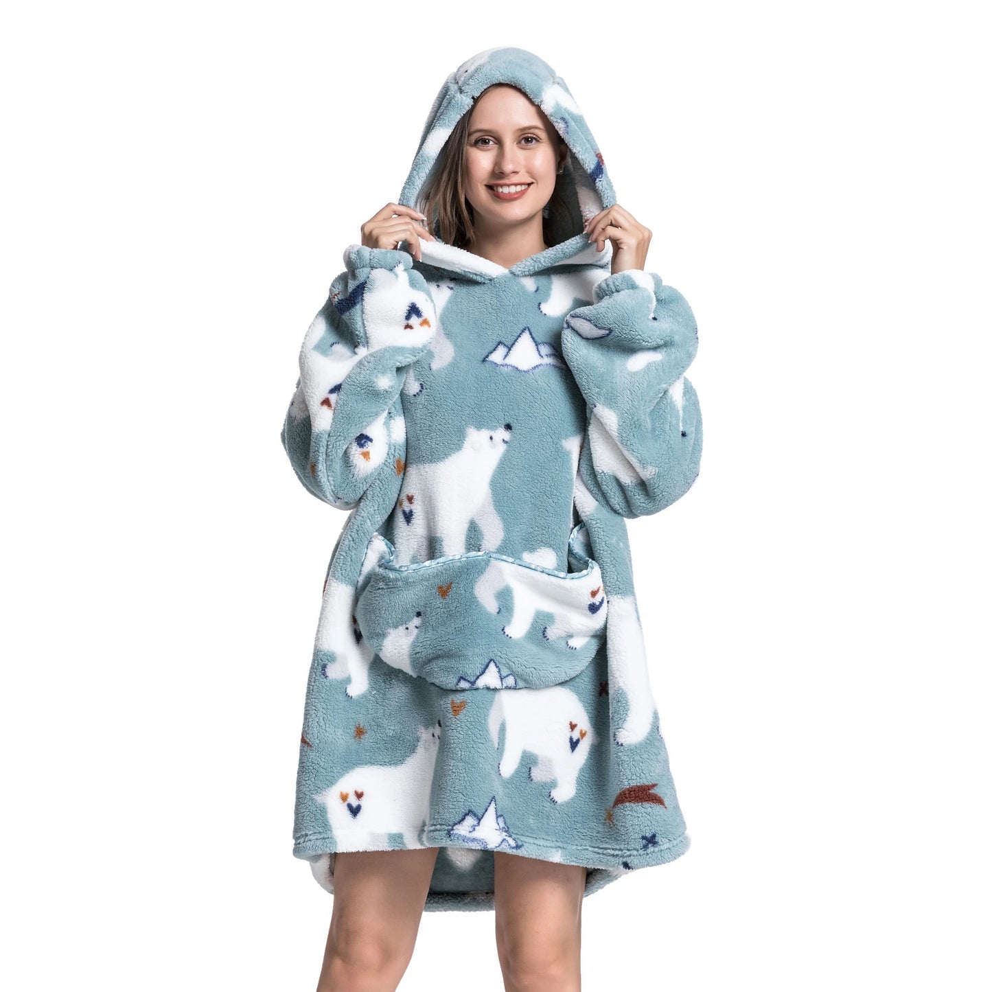 GymJoy's Wearable Shark Blanket Hoodie – Flannel Warmth for Adults & Kids