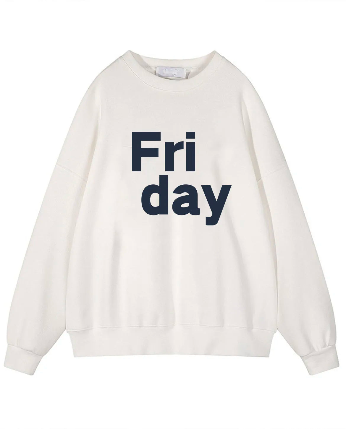 GymJoy's "Friday" Letter Print Sweatshirt – Casual Vintage Pullovers for Women