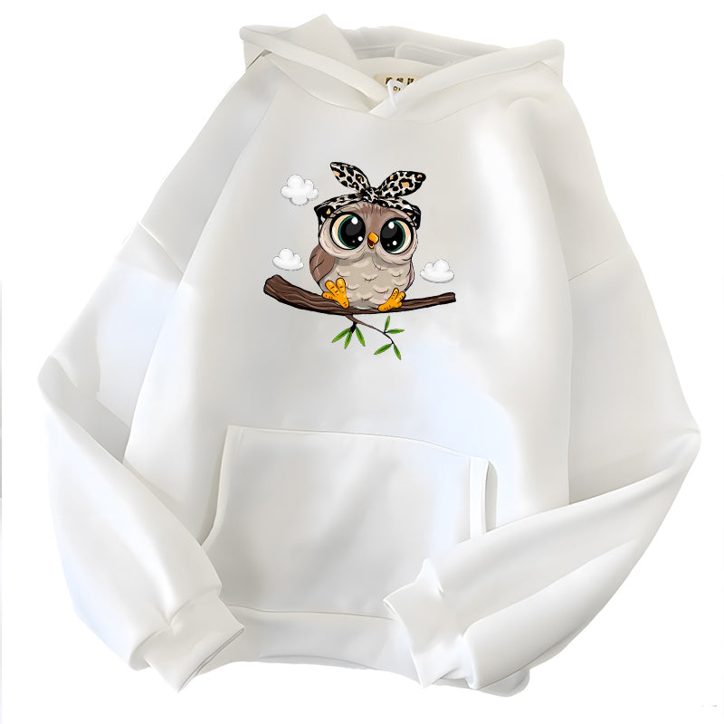 GymJoy's Kawaii Cartoon Print Oversized Hoodie – Cute Graphic Fleece Sweatshirt