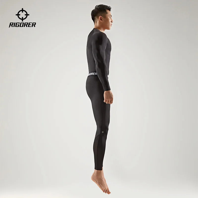 RIGORER Men's Fitness Compression Pants – Stretch & Breathable