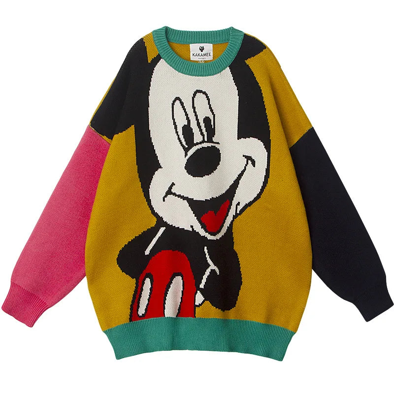 GymJoy's Disney Mickey Sweaters – Loose & Comfortable Cartoon Tops for Women