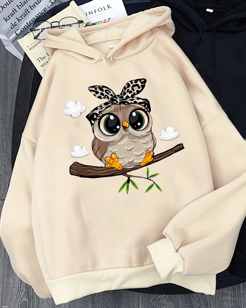 GymJoy's Kawaii Cartoon Print Oversized Hoodie – Cute Graphic Fleece Sweatshirt