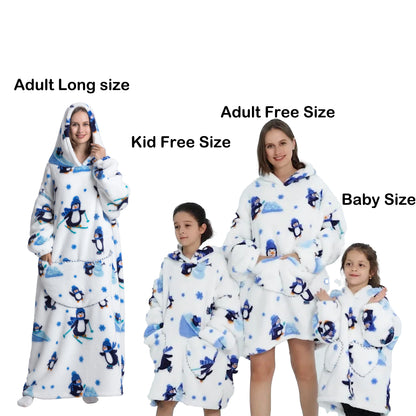 GymJoy's Wearable Shark Blanket Hoodie – Flannel Warmth for Adults & Kids