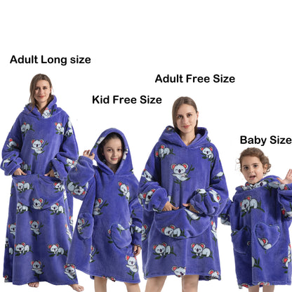 GymJoy's Wearable Shark Blanket Hoodie – Flannel Warmth for Adults & Kids