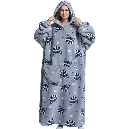 GymJoy's Wearable Shark Blanket Hoodie – Flannel Warmth for Adults & Kids