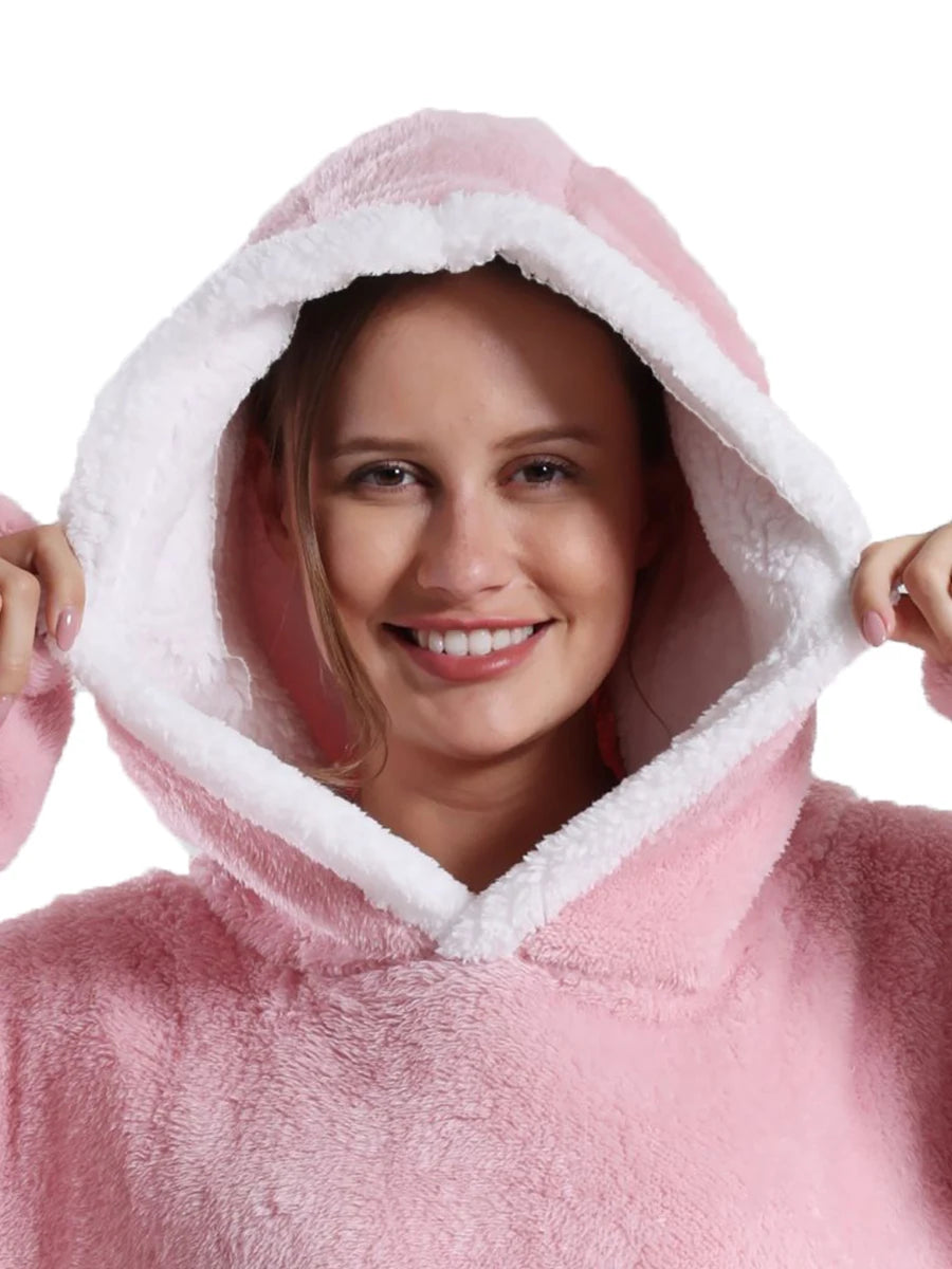 GymJoy's Oversized Wearable Blanket Hoodie – Plush Fleece Comfort