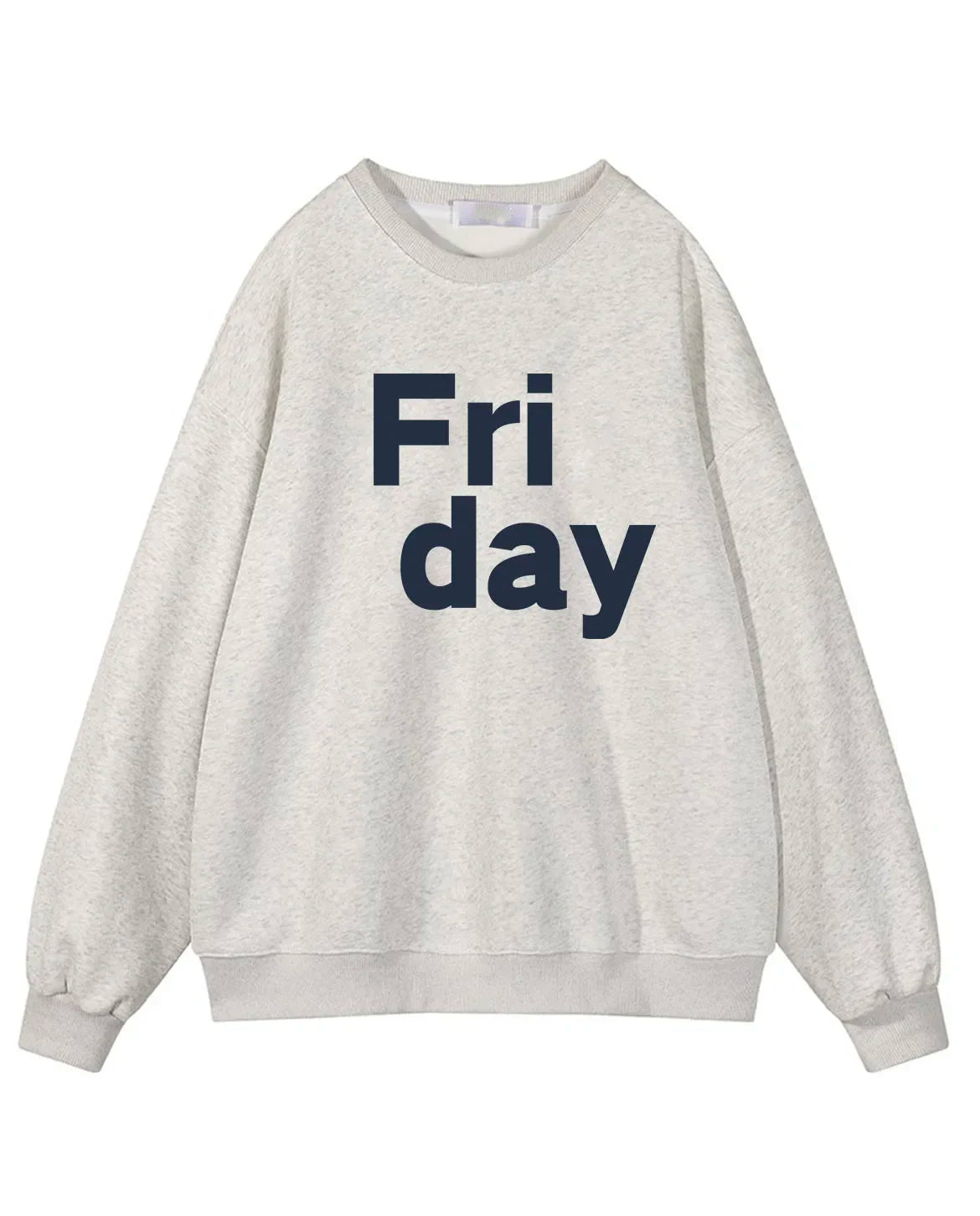 GymJoy's "Friday" Letter Print Sweatshirt – Casual Vintage Pullovers for Women