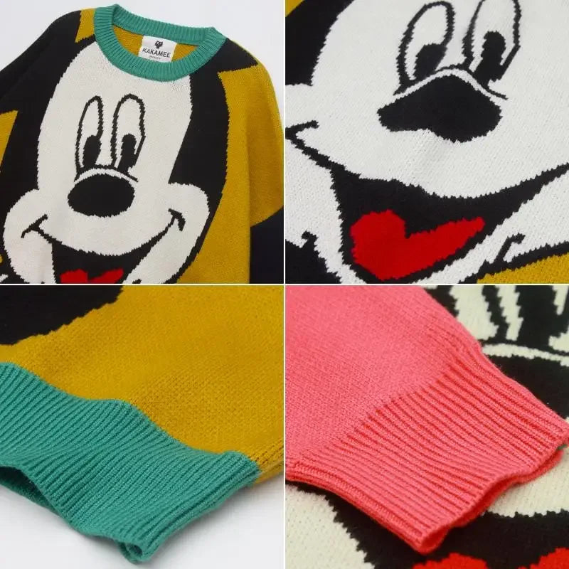 GymJoy's Disney Mickey Sweaters – Loose & Comfortable Cartoon Tops for Women