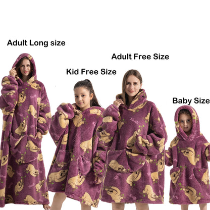 GymJoy's Wearable Shark Blanket Hoodie – Flannel Warmth for Adults & Kids