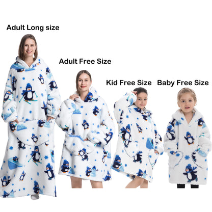 GymJoy's Wearable Shark Blanket Hoodie – Flannel Warmth for Adults & Kids