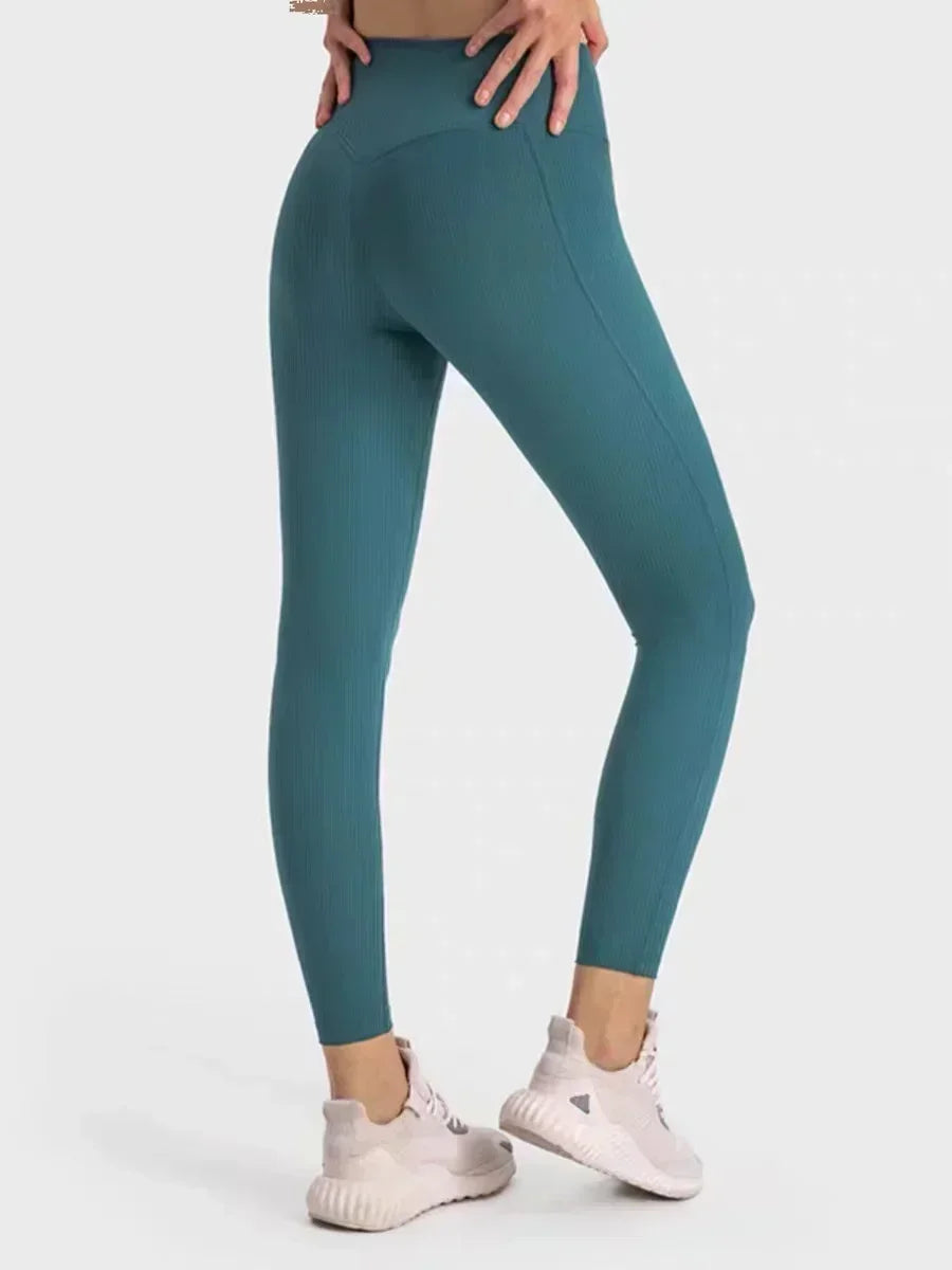 GymJoy's Lemon Align Ribbed High-Waist Leggings – Lift & Sculpt Yoga Pants