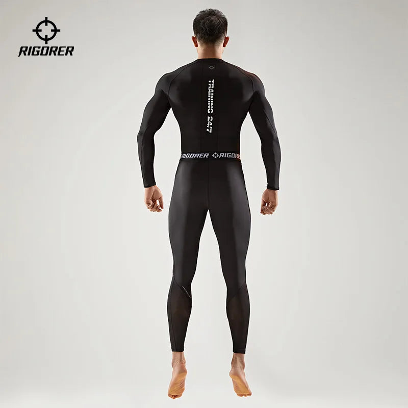 RIGORER Men's Fitness Compression Pants – Stretch & Breathable