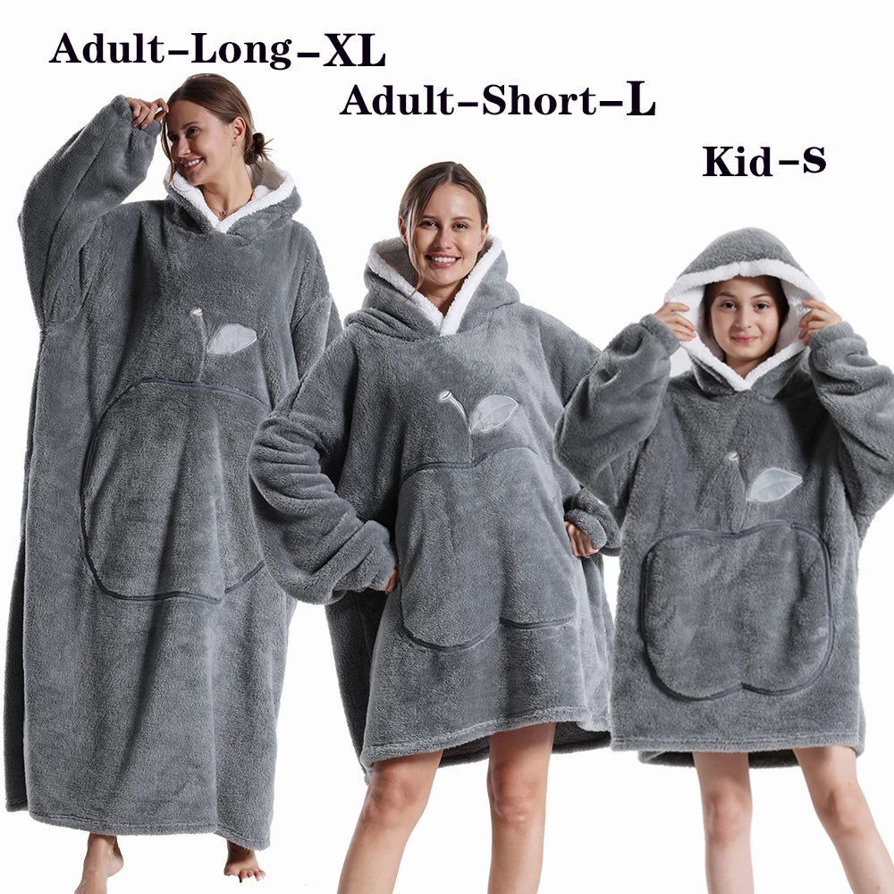 GymJoy's Oversized Wearable Blanket Hoodie – Plush Fleece Comfort