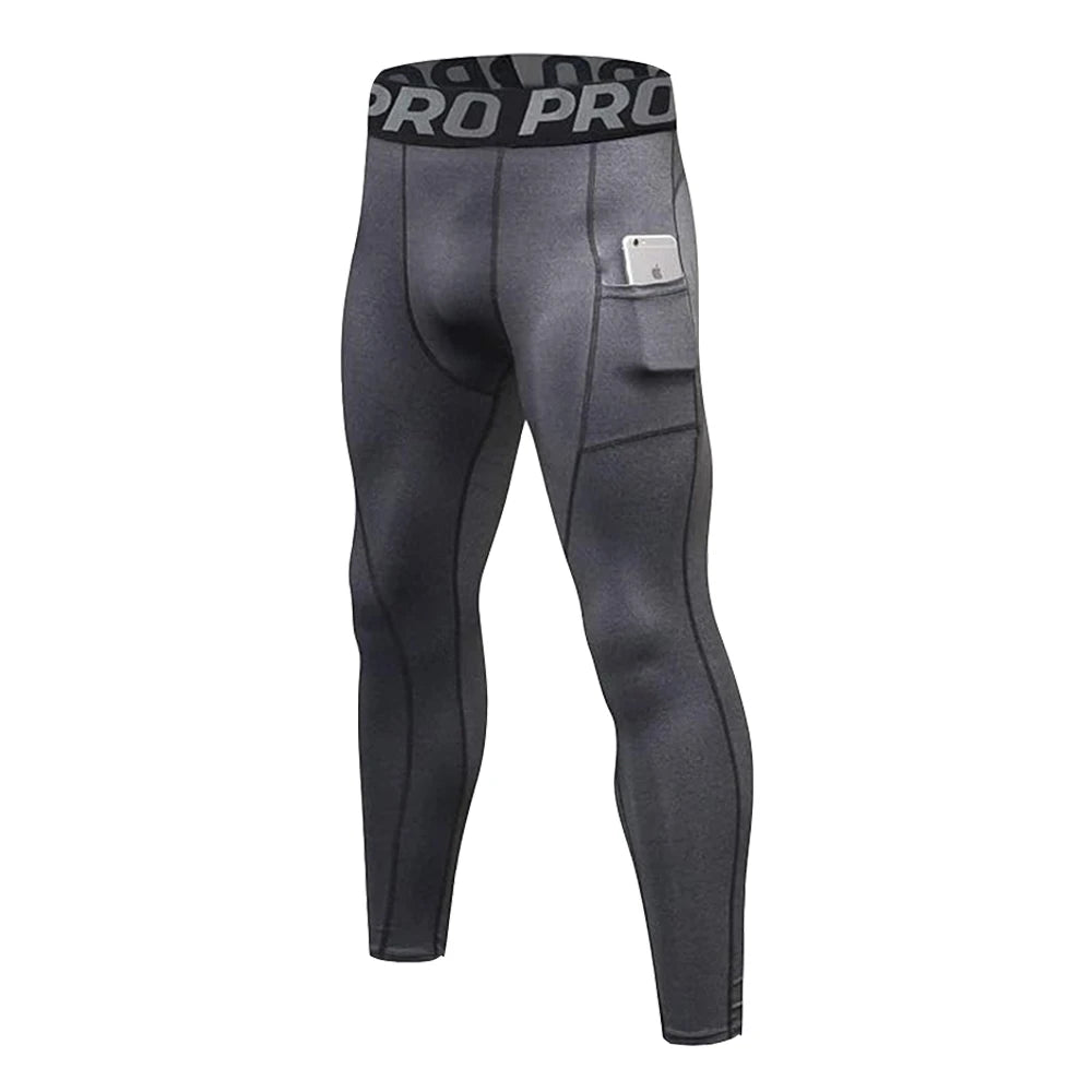 GymJoy's Men's Compression Pants with Pockets – Performance Athletic Tights