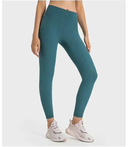 GymJoy's Lemon Align Ribbed High-Waist Leggings – Lift & Sculpt Yoga Pants