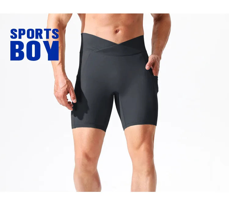 GimJoy's Male Compression Shorts Gym Tights Jogging Marathon Leggings Hiking Sweatpants Running Sportswear Badminton Athletic Underpants