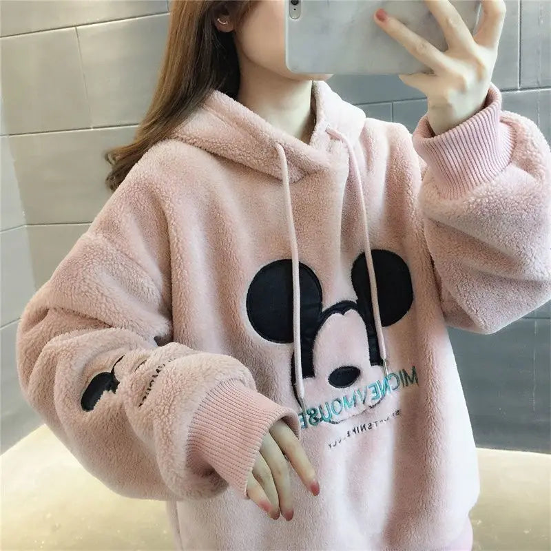 GymJoy's Disney Mickey & Minnie Hoodies – Cute Cartoon Pullover for Women