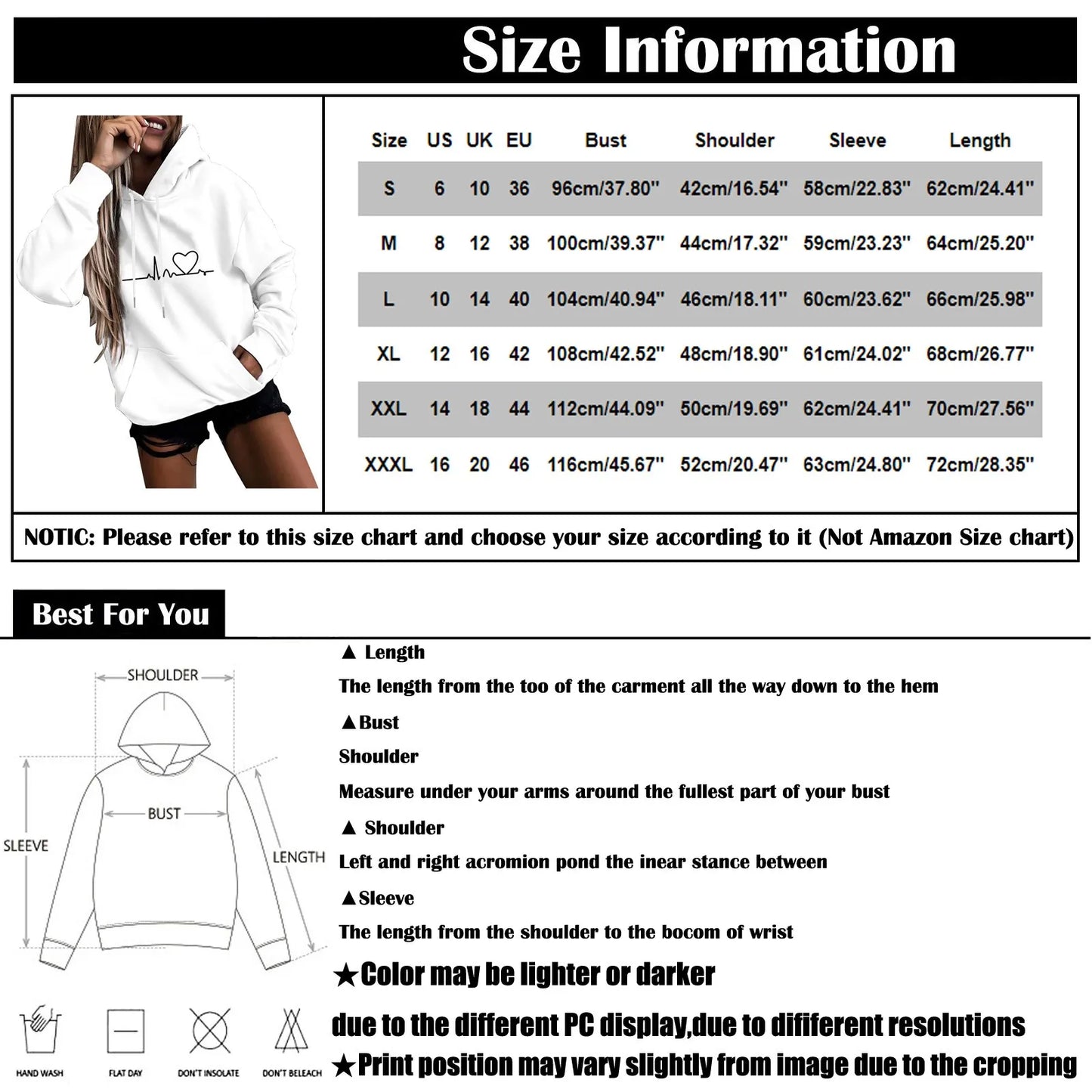 Women's Fashion Casual Fun Print Hooded Sweatshirt Loose Sports Tops Pullover