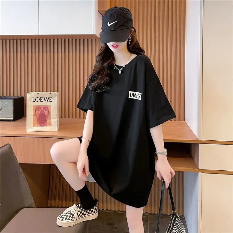 GymJoy's Korean Style Loose Summer T-Shirt – Casual Large Size Women's Top